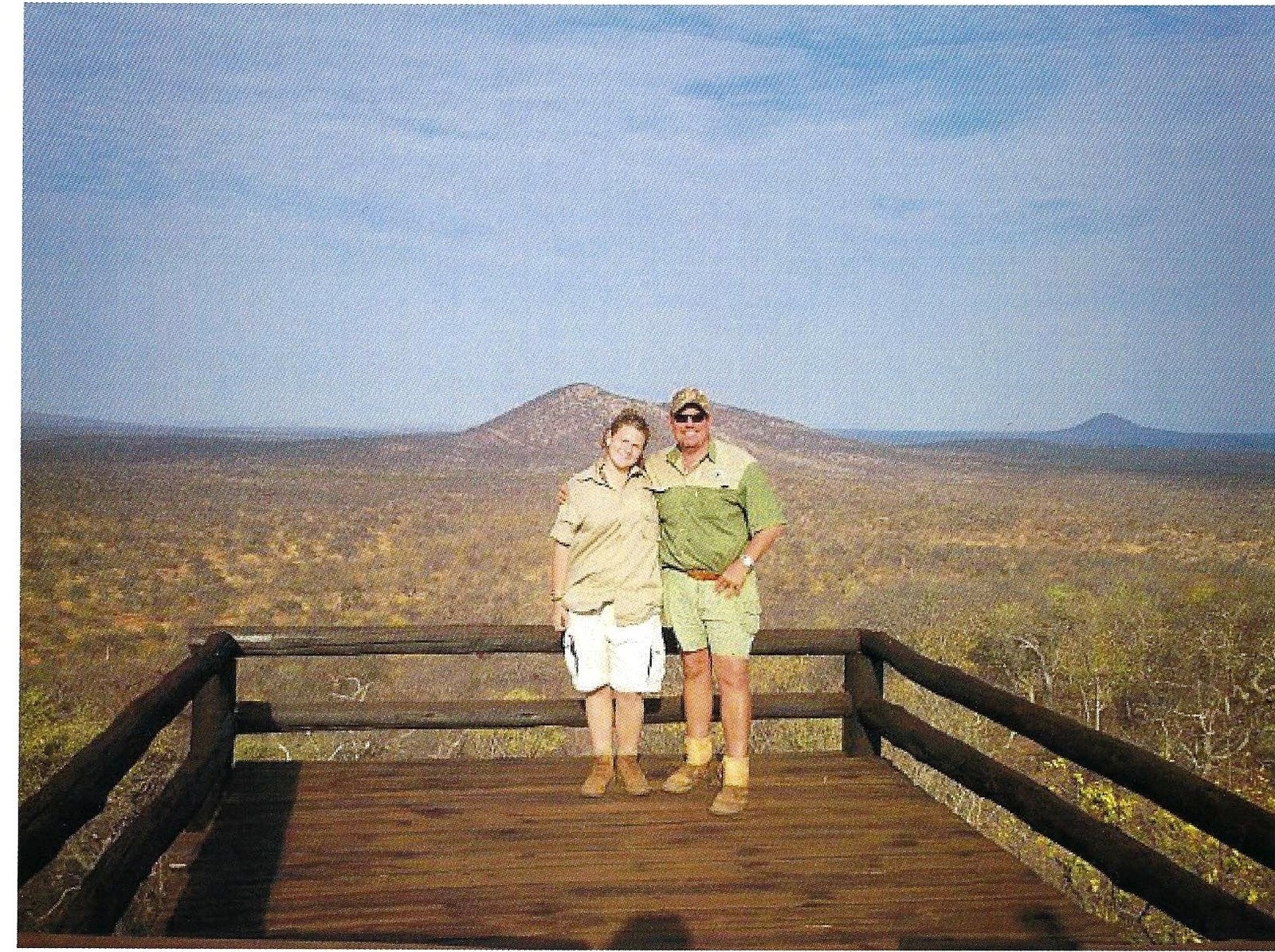 Diane and a companion at a scenic African overlook